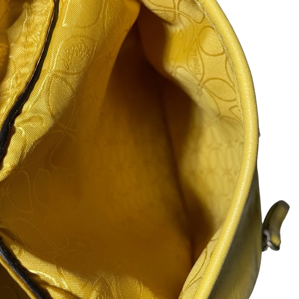 Fossil Hanover Handbag Yellow Leather Crossbody‎ Organizer Flap Bag